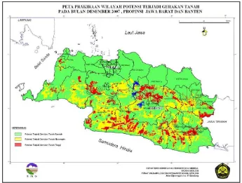 Gambar 3.9. Sebaran wilayah rawan longsor di Jawa Barat Sumber: 