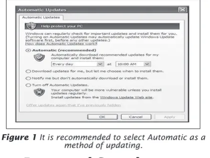 Figure 1 It is recommended to select Automatic as a method of updating.