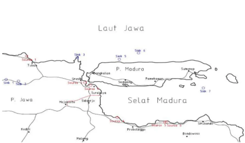 Gambar 4.1 Peta Source dan Sink di Jawa Timur 