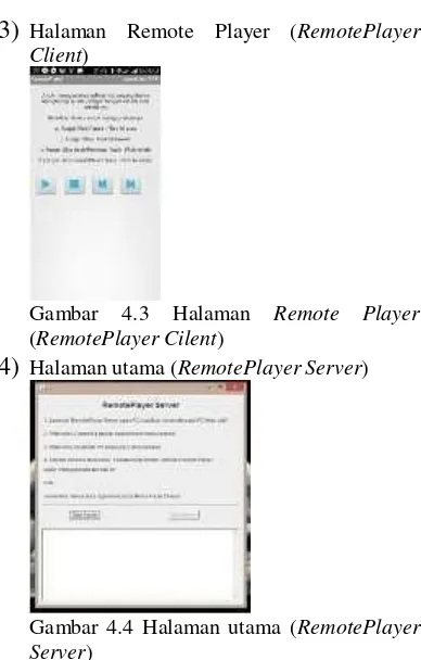 Gambar    4.3    Halaman     Remote    Player 