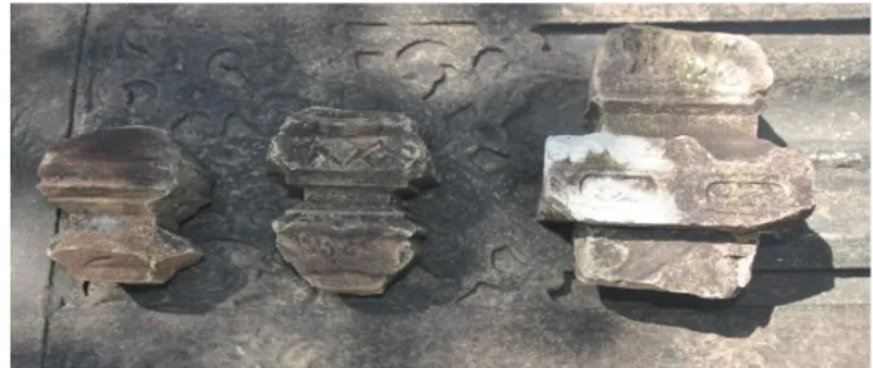 Gambar 14 : Pecahan bagian kepala pada batu nisan pada kompleks  Makam Datuk Tongah, Martubung