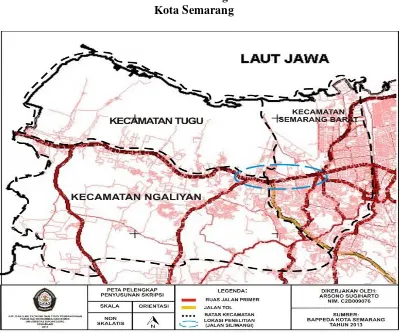 Gambar 1.1 Letak Jalan Siliwangi pada Kec. Tugu, Kec. Ngaliyan,  