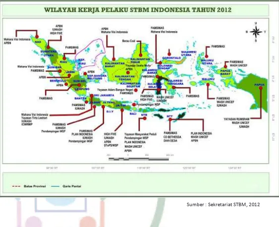Gambar 7Wilayah Kerja Pelaku STBM di Indonesia Tahun 2012