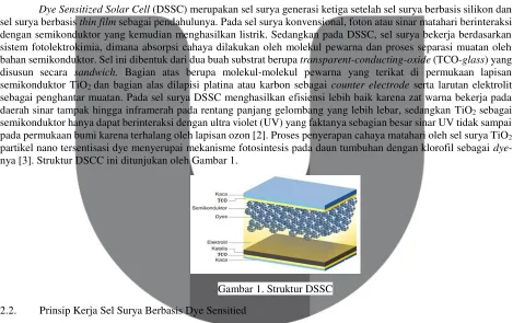 Gambar 1. Struktur DSSC 
