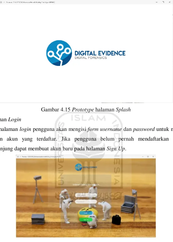 Gambar 4.15 Prototype halaman Splash  b.  Halaman Login 