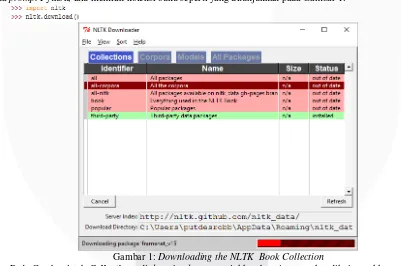 Gambar 1: Downloading the NLTK  Book Collection 