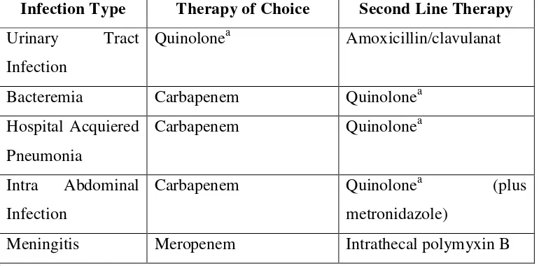 Tabel 2.9. Daftar Antibiotik Yang direkomendasikan Untuk 