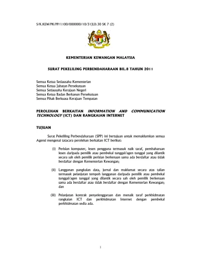 KEMENTERIAN KEWANGAN MALAYSIA SURAT PEKELILING PERBENDAHARAAN BIL.8 ...