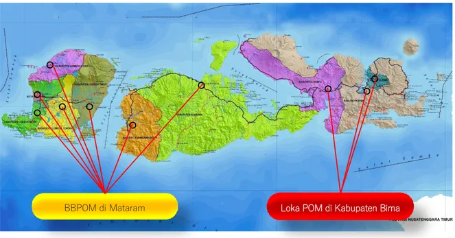 Gambar 1. Cakupan wilayah kerja masing-masing UPT di Provinsi Nusa Tenggara Barat 