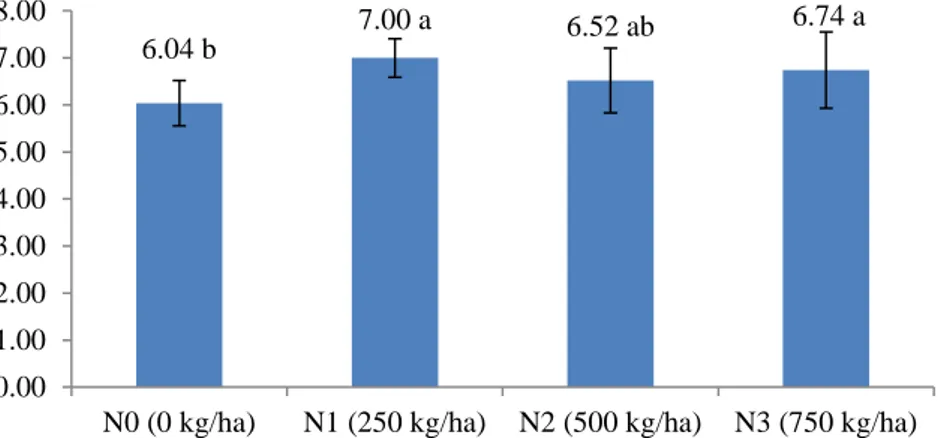 Gambar  1.  Rata-rata  jumlah  umbi  perrumpun  tanaman  bawang  merah  pada  perlakuan  pupuk  NPK  pada sistem tumpangsari dengan cabai di tanah gambut