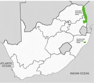 Figure 1. Location of the African buffalo populations in South Africa used in this study.doi:10.1371/journal.pone.0064494.g001
