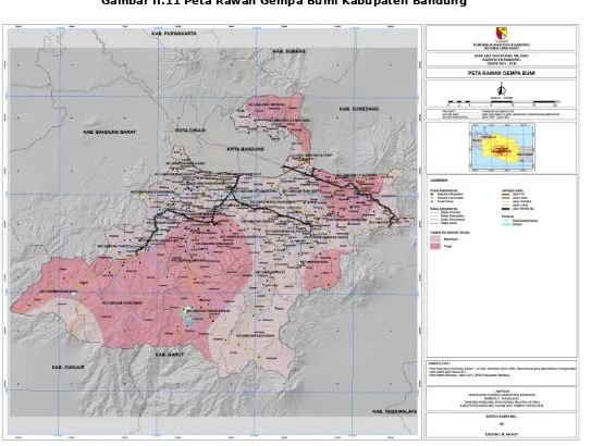 Gambar II.11 Peta Rawan Gempa Bumi Kabupaten Bandung