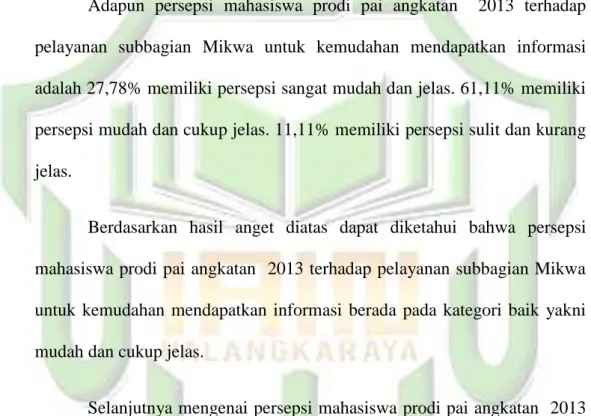TABEL  8.1.  Persepsi  Mahasiswa  Prodi  PAI  Angkatan    2013  Terhadap 