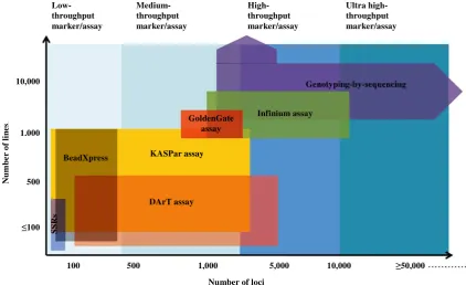 Figure 1. Low to ultra-high-throughput cost-effective marker assay platforms for genotyping