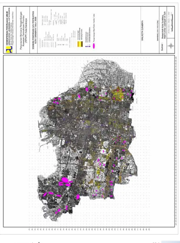 Gambar 2. 2 Peta Seberan Permukiman Kota Surabaya Tahun 2008 