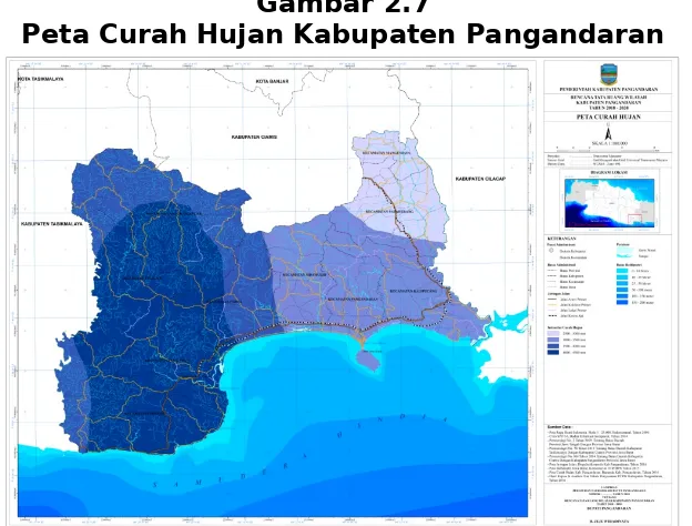 Gambar 2.7Peta Curah Hujan Kabupaten Pangandaran