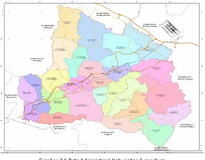 Gambar 2.1 Peta Administrasi Kabupaten Sumedang 