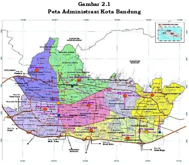 Gambar 2.1 Peta Administrasi Kota Bandung 
