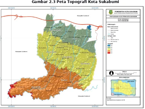 Gambar 2.3 Peta Topograf Kota Sukabumi