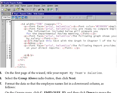 Figure 5–2Inserting the Report Block into your Web Source