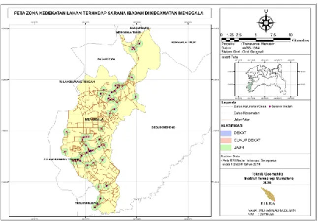 Gambar  5.  Peta  zona  kedekatan  lahan  terhadap pelayanan masyarakat 