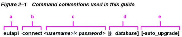 Figure 2–1Command conventions used in this guide