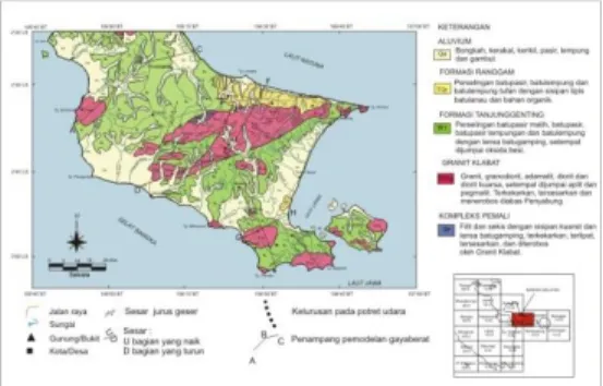 Gambar 1 Peta geologi Bangka Selatan