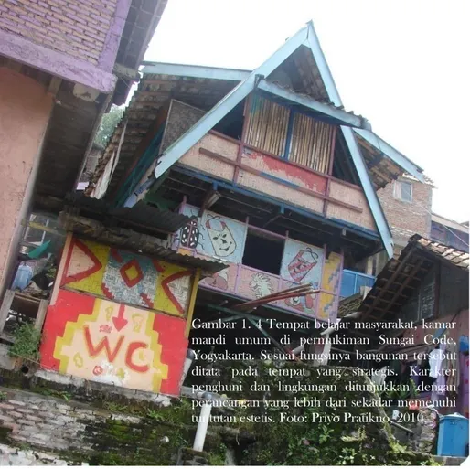 Gambar 1. 4 Tempat belajar masyarakat, kamar  mandi  umum  di  permukiman  Sungai  Code,  Yogyakarta