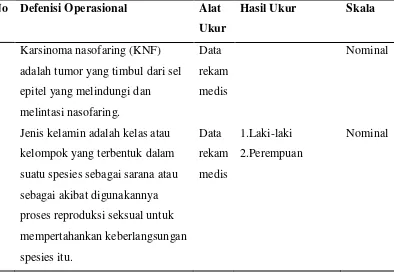 Tabel 3.1 Defenisi Operasional dan Skala Pengukuran 