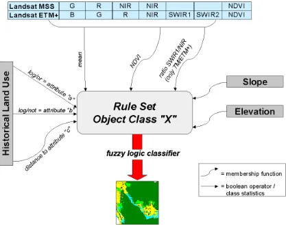 Figure 2: Rule set definition for the classification of the multi-temporal Landsat data set 