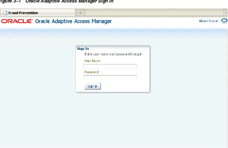 Figure 3–1Oracle Adaptive Access Manager Sign In