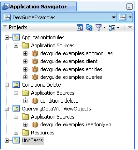 Figure 2–9Runnable Applications in the DevGuideExamples Application Workspace