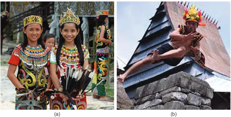 Gambar 4.3 Suku Dayak di Kalimantan dan Lompat Batu Suku Nias