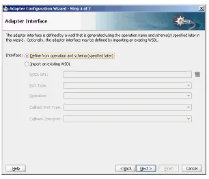 Figure 2–1The Adapter Configuration Wizard Adapter Interface Page