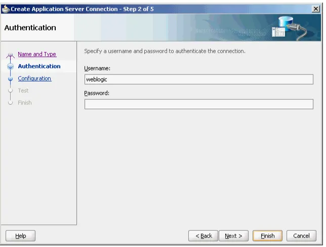 Figure 2–4The Create Application Server Connection Name & Type Page