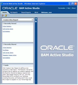 Figure 2–7Oracle BAM Active Studio User Interface