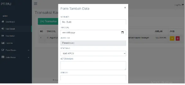 Gambar 4 11 Form Tambah Data  Sumber : Penulis 