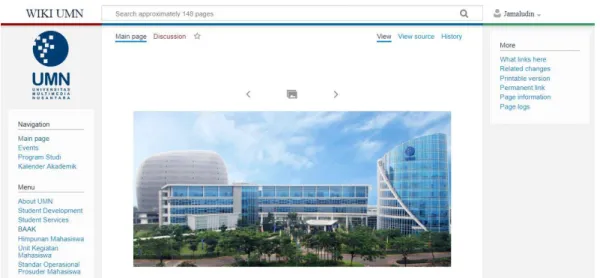 Gambar 4.6 Screenshot Halaman Utama MediaWiki 