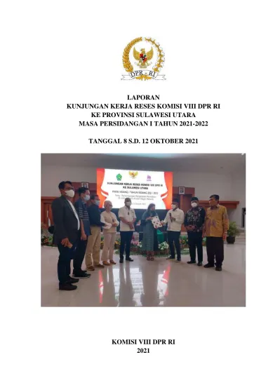 LAPORAN KUNJUNGAN KERJA RESES KOMISI VIII DPR RI KE PROVINSI SULAWESI ...