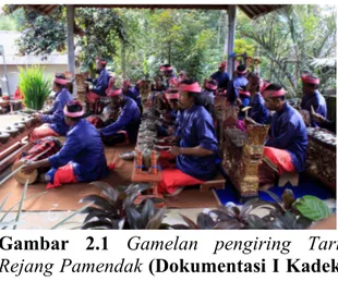 Gambar  2.1  Gamelan  pengiring  Tari  Rejang Pamendak (Dokumentasi I Kadek  Rai Putra Adnyana, 28 Juli 2019) 