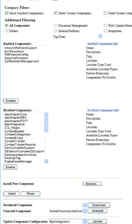Figure 3–2Advanced Component Manager Page