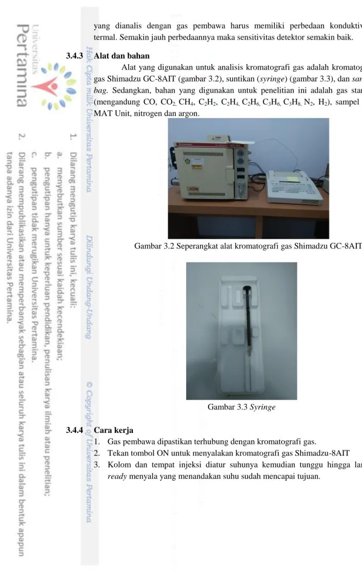 Gambar 3.2 Seperangkat alat kromatografi gas Shimadzu GC-8AIT 