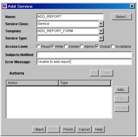 Figure 3–8Defining a New Service Table