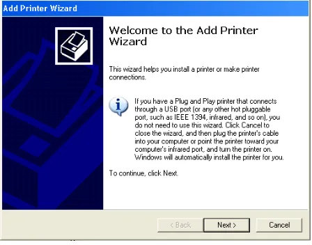 Gambar 4. 16 Menu Add Printer Wizard 