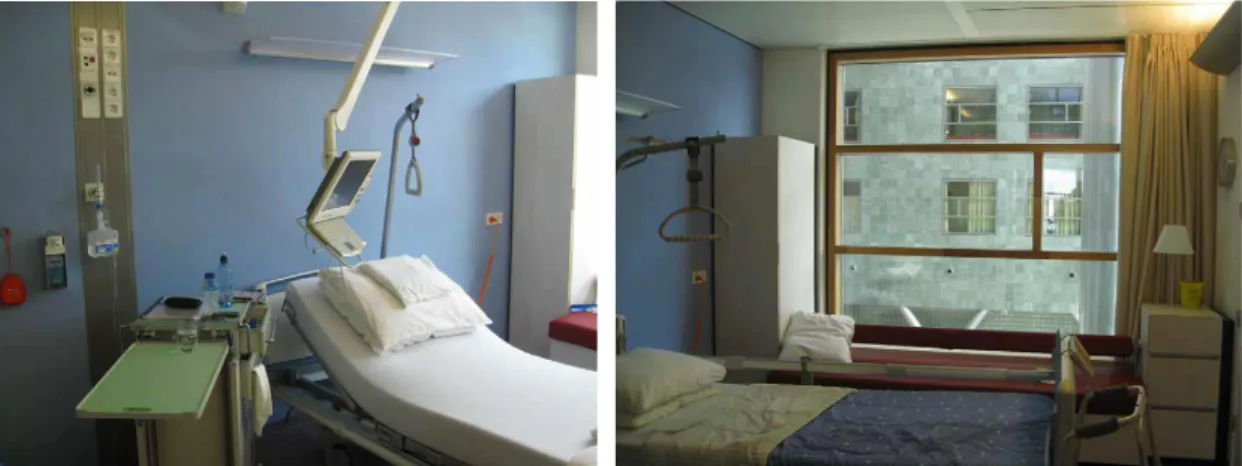 Gambar 3-7 Kamar 1-bedroom dengan sofa bed di Orbis Medical Center  Sumber : Pradinuk &amp; Kowalsky, n.d
