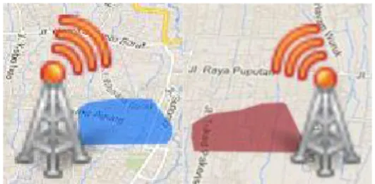Gambar 2 di bawah ini menunjukkan salah satu contoh  pemetaan  coverage  area  BTS  dalam perencanaan pembangunan BTS.