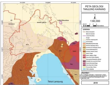 Gambar 5. Peta Geologi Daerah Penelitian (modifikasi dari  Mangga dkk., 1993). 