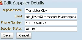Figure 3–1Supplier Details Form in the Suppliers Module