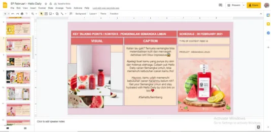 Gambar 3.3 Editorial Plan Hello Daily 