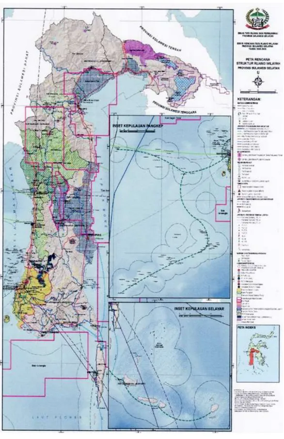 Gambar 3.3. Peta Rencana Struktur Ruang Wilayah Provinsi Sulawesi Selatan   (Perda RTRW Prov.Sulawesi Selatan No